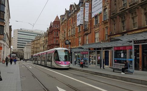The new extended tram system in the town centre.