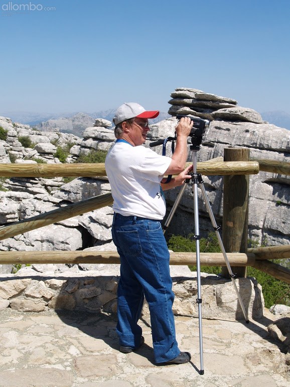 The author setting up to take video