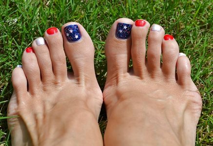 Toes already painted for the 4th!