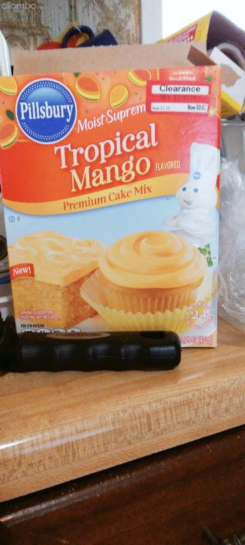 Making some Tropical Mango cookies from a cake mix