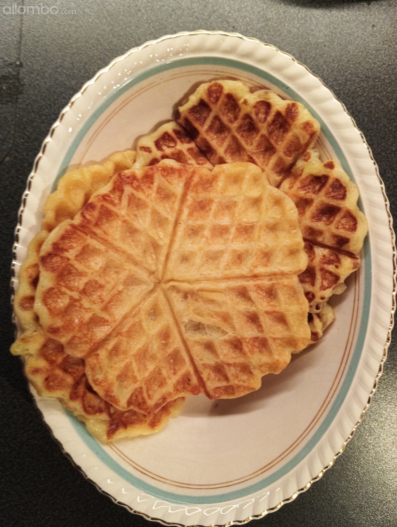 Potato waffles, turned soft quickly after being crispy, but tasted yummy