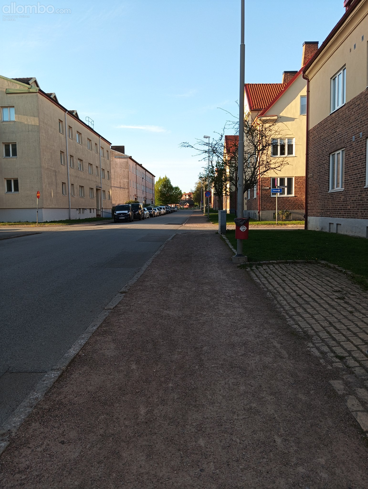 Standing opposite of my old apt, my current is in the end of the street