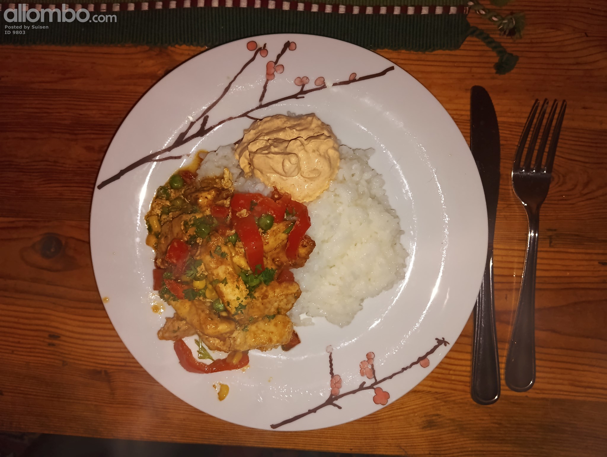 Nicely plated with Jasmin rice and creme fraiche with garlic and smoked pap...