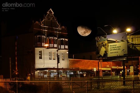 Norville Hotel, at night.