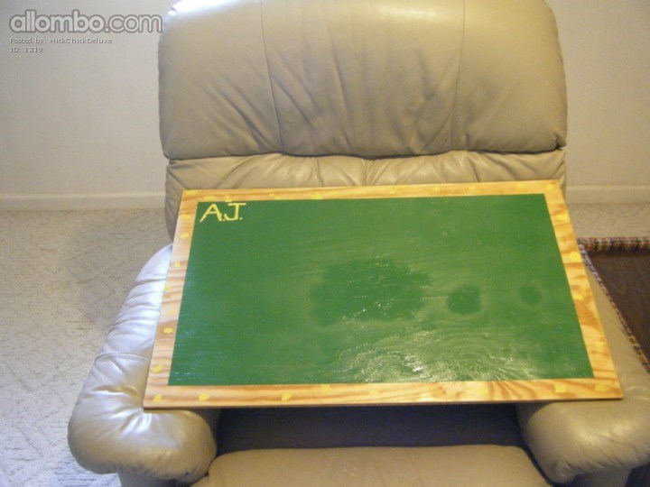 We made my lil sis a recliner board, for drawing and coloring and eating wh...