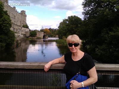 My wife at Warwick Castle