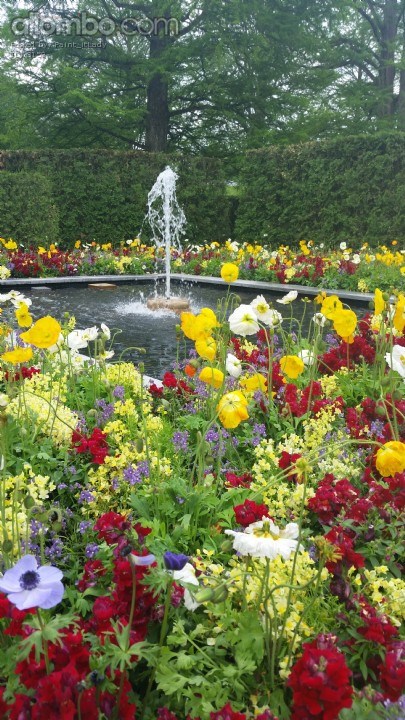 One of the many garden fountains