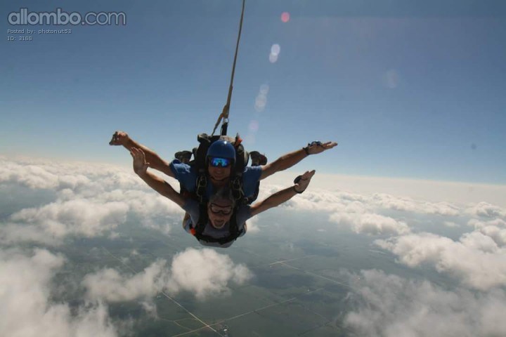 My 60th Birthday Skydive we jumped at 10300 ft and fell as fast as 130 miless an hr.and opened at 6000 ft.