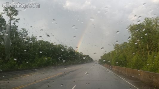 Rainbow through the windshield