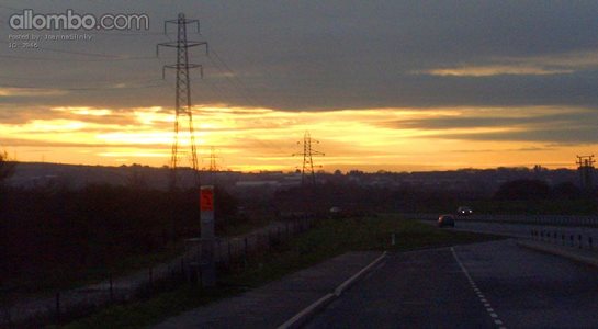 Road trip... electricity pylons and a sunset, what more can you ask, lol