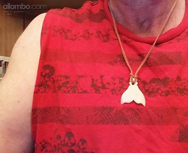 A necklace I made out of bone. A Whale Tail ... popular in Maori Culture