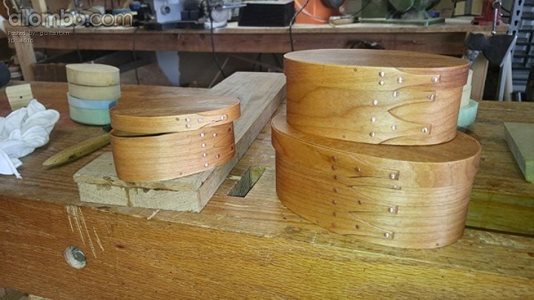 Some Shaker boxes I made in my shop this weekend.
