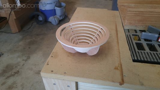 A bowl I made using my scroll saw. Quick , easy and turned out well.